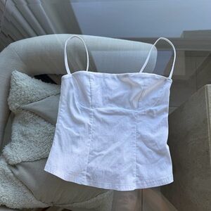 Prettylittlething White Cami Crop Top XS